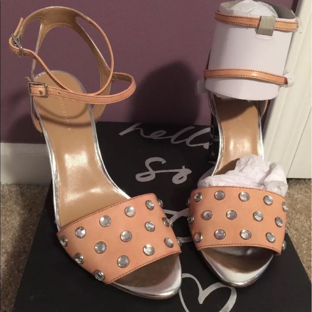 New! Banana Republic Selma Metallic heel rhinestone pump Strappy shoe size 10